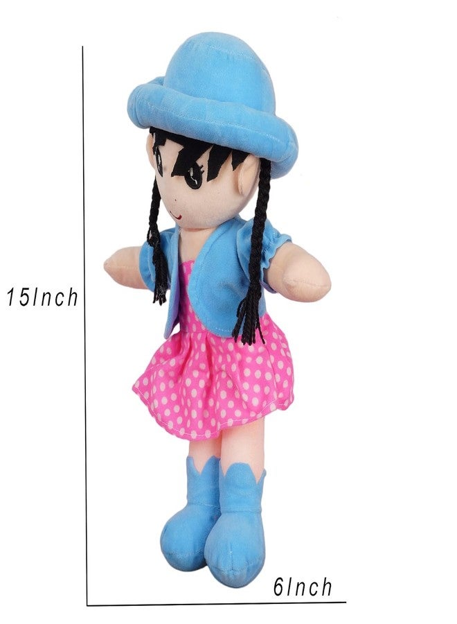 DearJoy Cap Rag Doll - Sky Blue, 40cm - Image 2